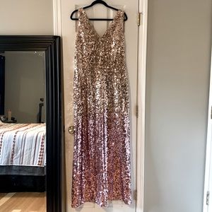 Beautiful sequins rose gold hombre dress sz 14